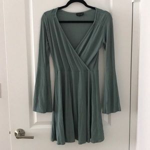 Topshop fit and flare bell sleeved mini dress